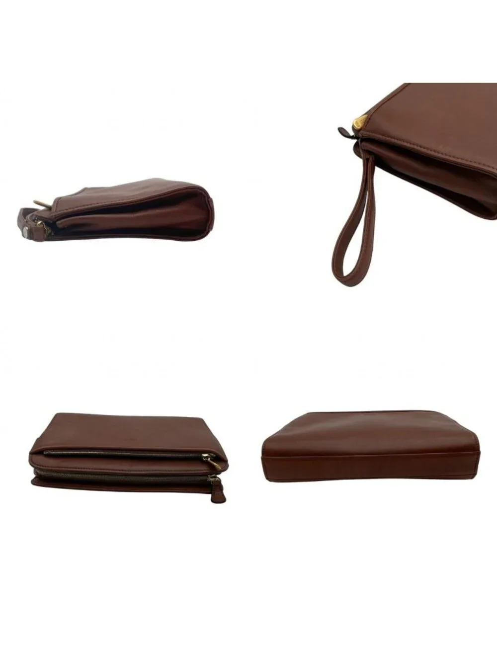 Balenciaga Clutch Leather Brown Gold Gentleman Business Ceremonial Occasions